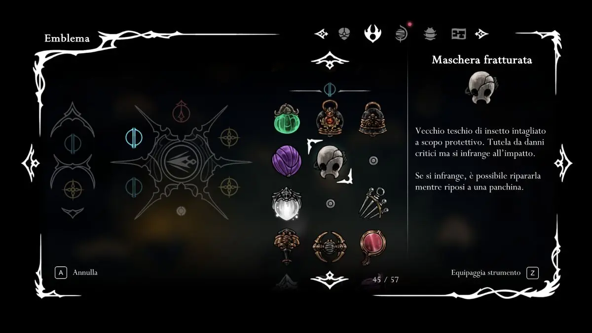 emblemi silksong - strumento blu