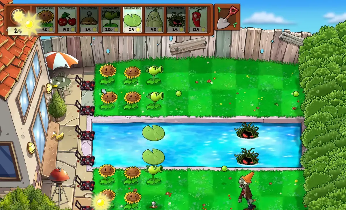 Plants Vs Zombies Un setup più avanzato per i livelli della piscina