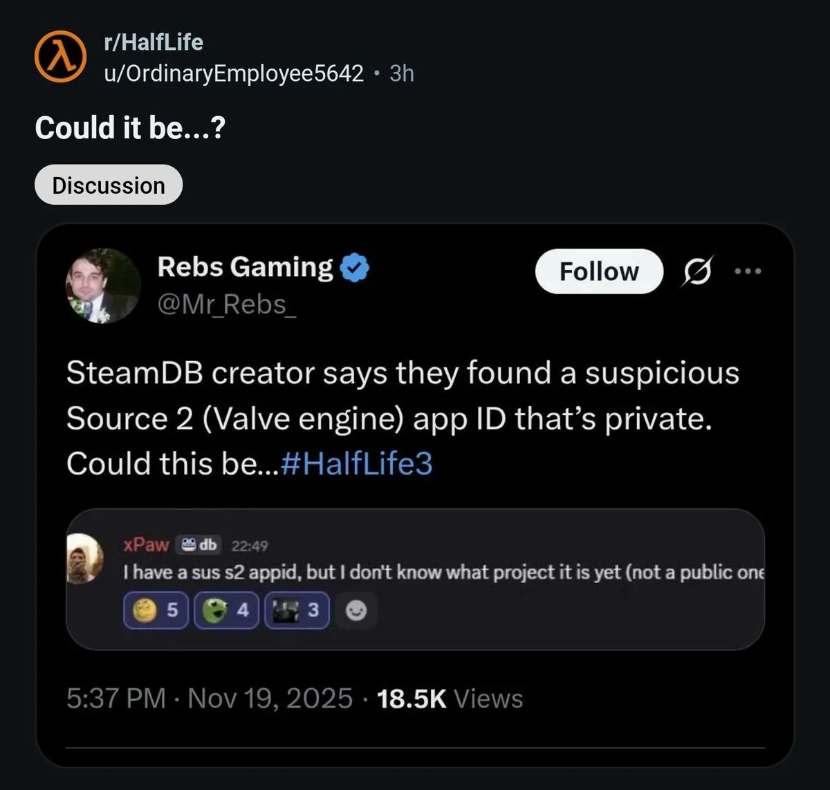 L' avvistamento su Steam alimenta i rumor su Half-Life 3