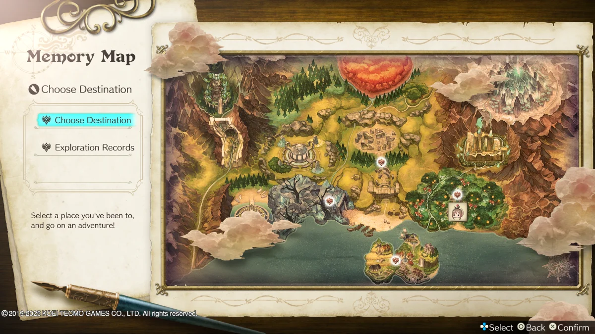 La mappa offre diversi biomi