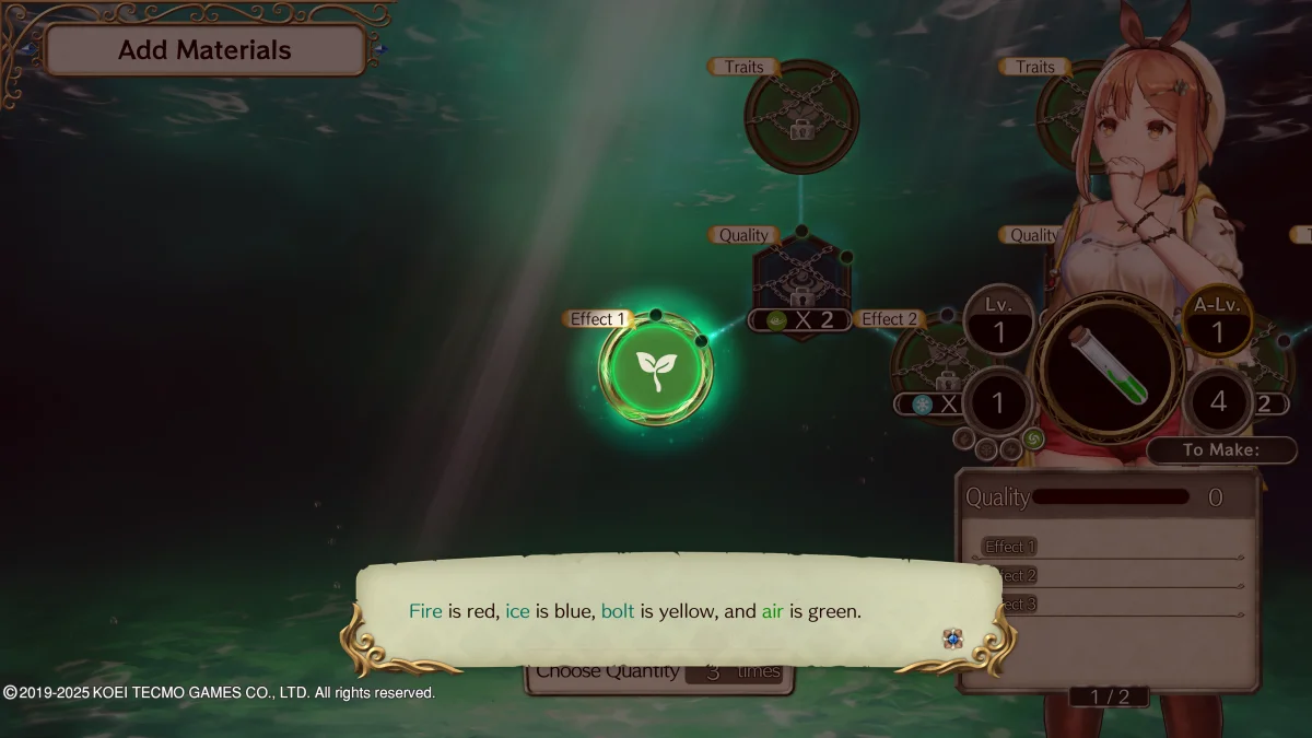 L'alcihimia ci richiederà di utilizzare i vari materiali raccolti per fabbricare nuovi oggetti