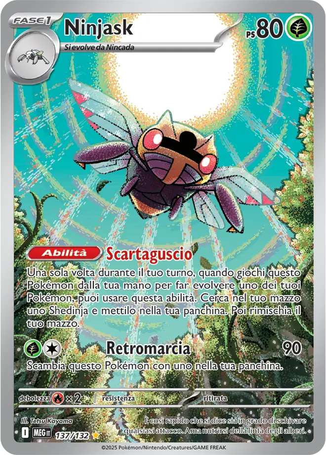 Pokémon TCG Megaevoluzioni uno sguardo alla nuova Era Ninjask illustrato da Tetsu Kayama