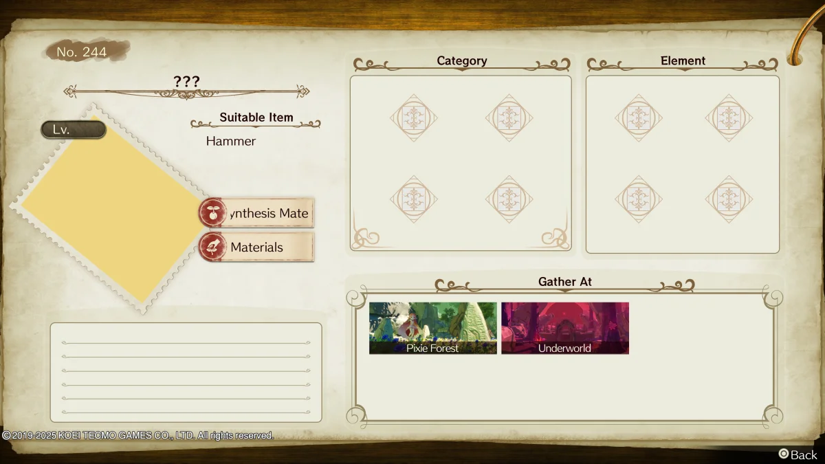 Una comoda guida ci fornirà informazioni sui materiali, le armi, i nemici e tanto altro