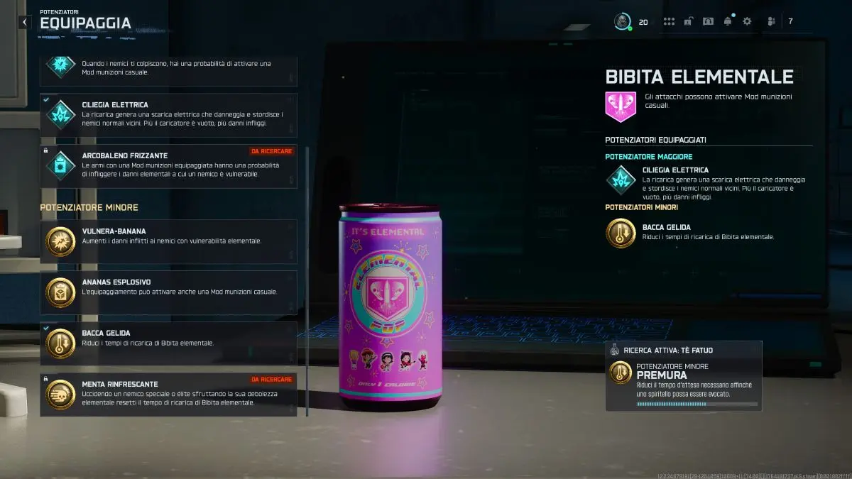 bibita elementale bo7 - potenziatori minori