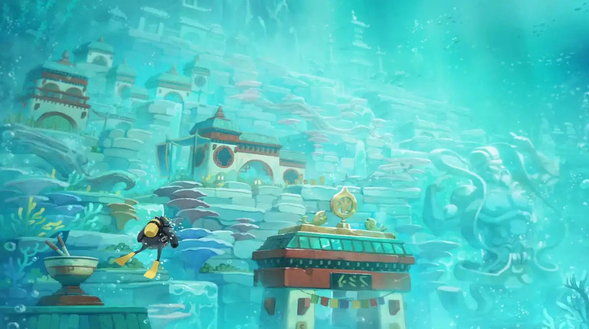 vista dei fondali del blue hole in Dave the Diver