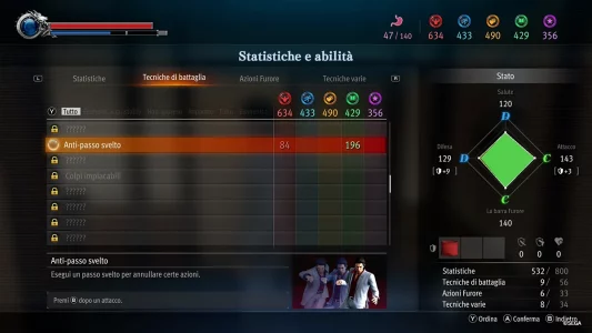scheda abilità yakuza kiwami 2