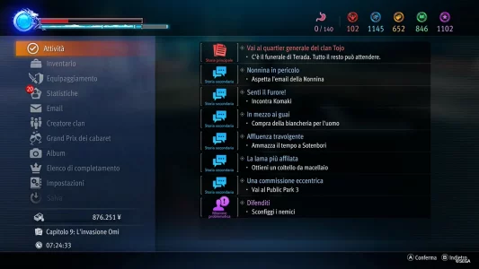 menù yakuza kiwami 2