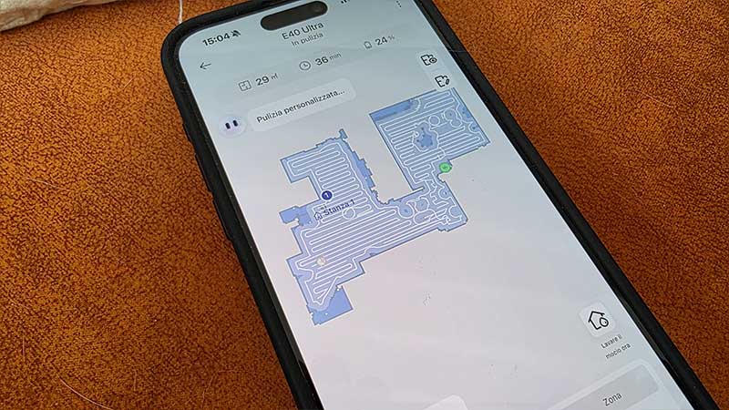 app robot mova e40 ultra per la pulizia