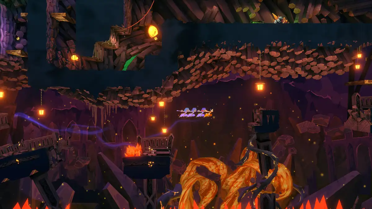 Akatori Anteprima Platforming in una caverna