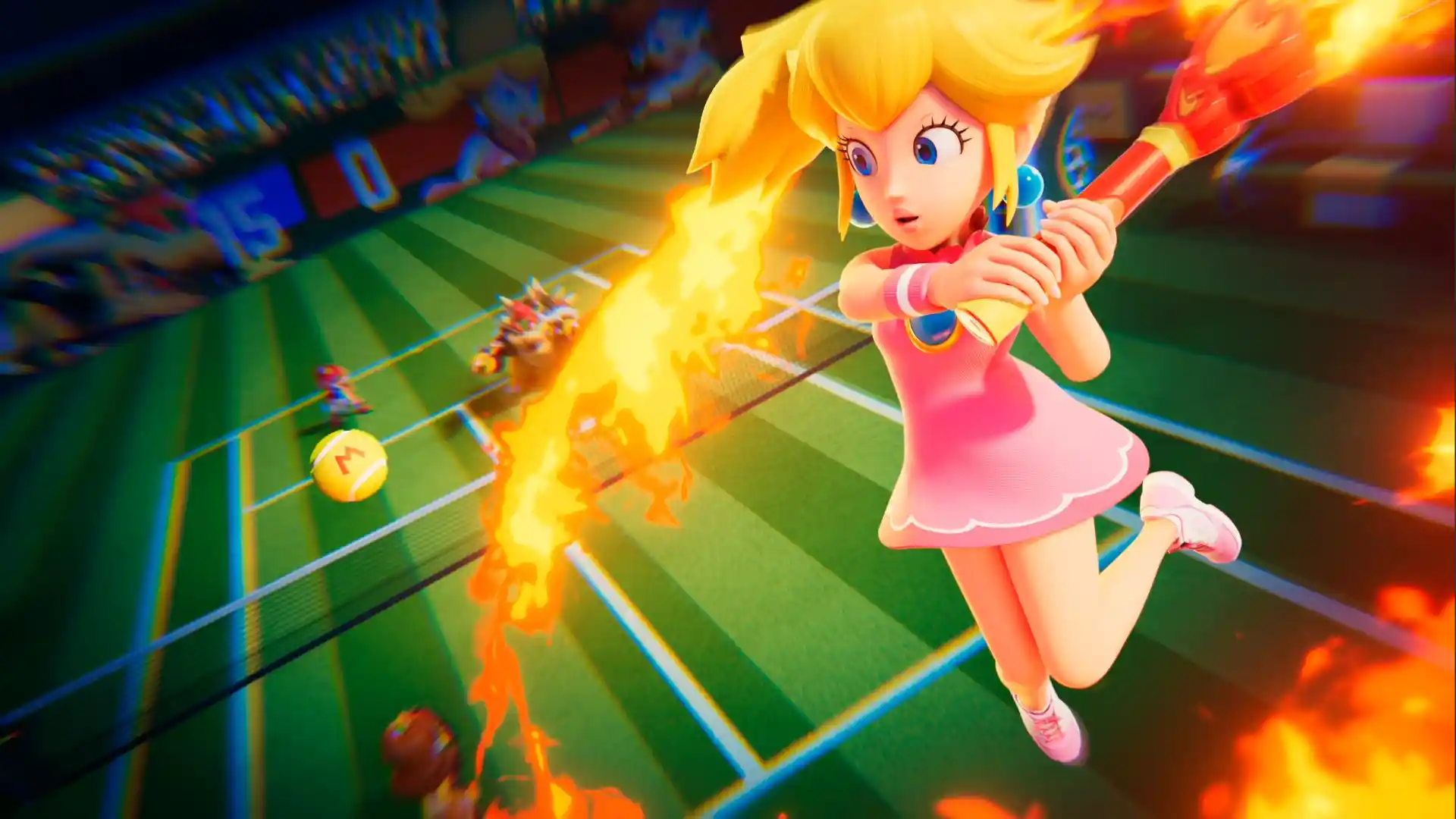Mario Tennis Fever - Peach e la racchetta di fuoco