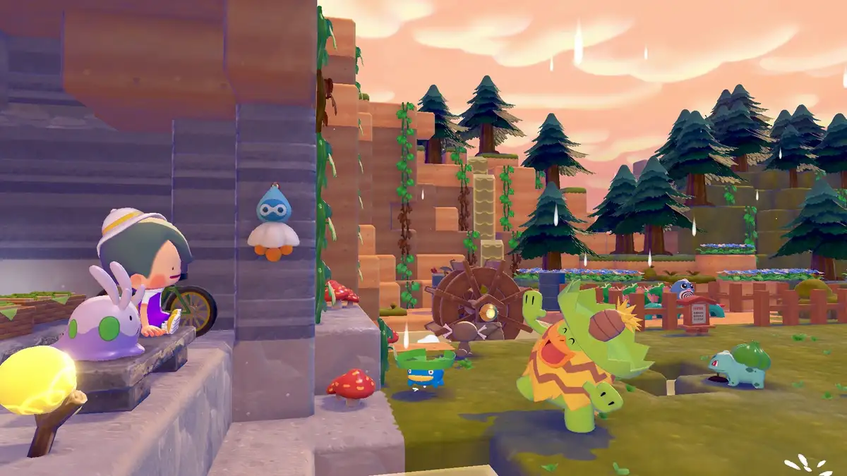 Pokémon Pokopia - Recensione Ludicolo aiuta a far piovere