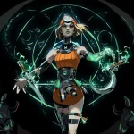 Aprile 2026, Illustrazione stilizzata di una guerriera in abiti arancioni e neri circondata da simboli magici verdi, mentre impugna due armi e si trova al centro di un cerchio rituale.