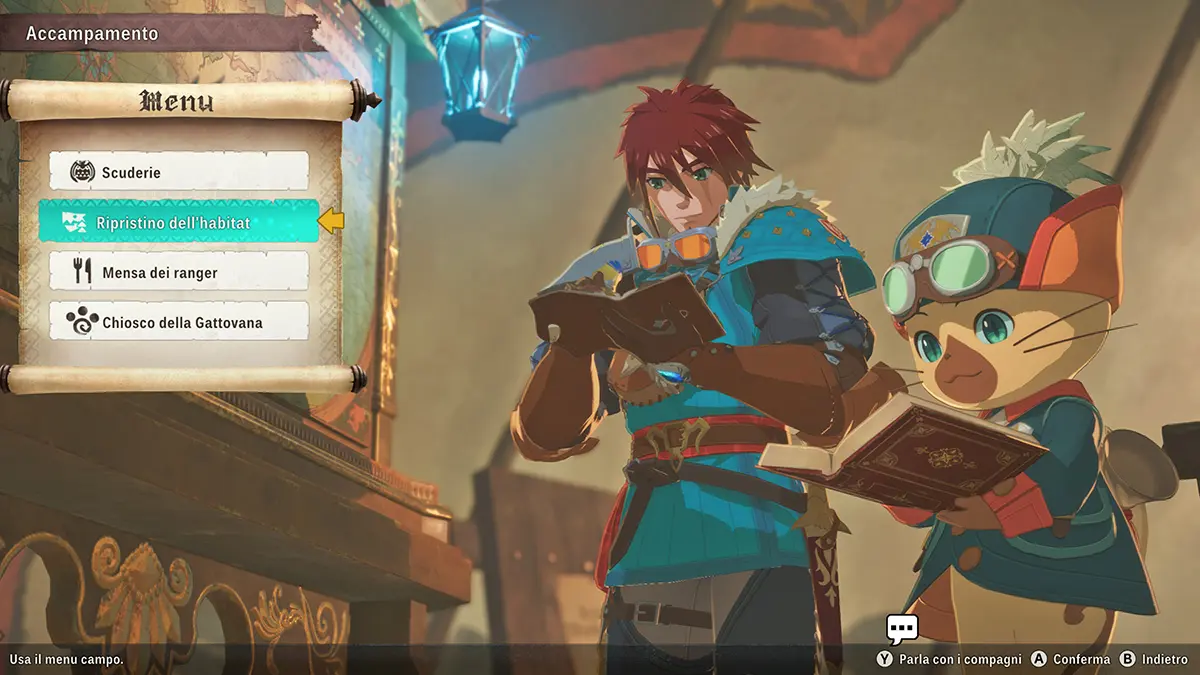 monster hunter stories 3 accampamento scuderie