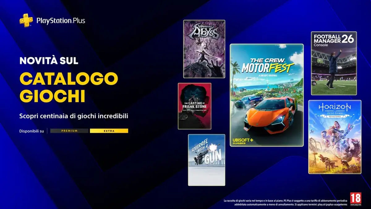 PS Plus Extra e Premium aprile 2026