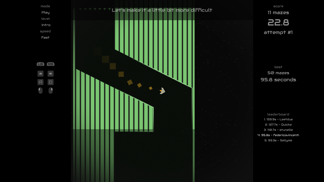 Ship v Maze spigoli a velocità fast