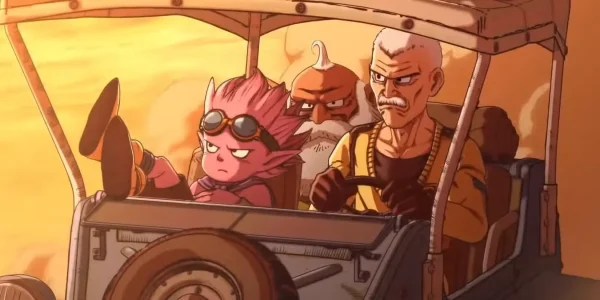 Schermata di SandLand con ambientazione desertica e personaggi principali di uno dei titoli che lascerà il PS Plus Extra