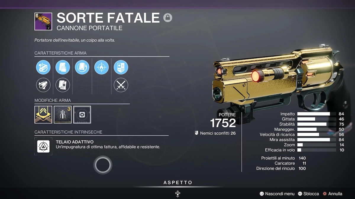 Destiny termina il viaggio. Grazie di tutto.