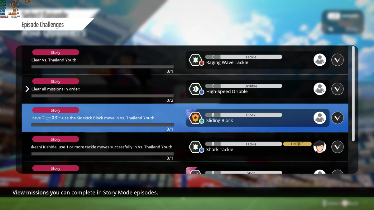 Captain Tsubasa 2 World Fighters Missioni e obiettivini durante i match non mancano