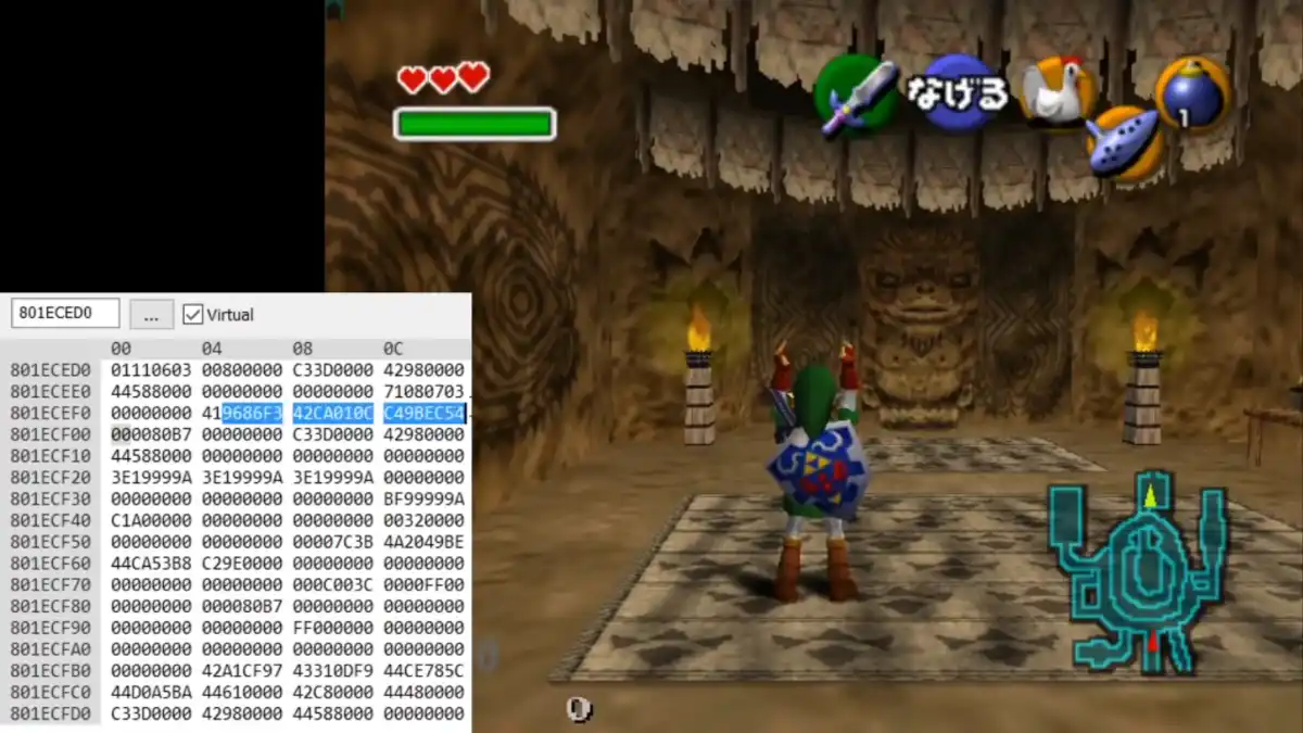 The Legend Of Zelda Ocarina of Time La Stale Reference Manipulation in azione con le tabelle di memoria in vista