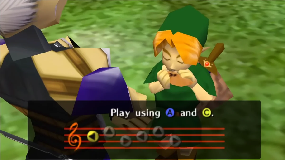 The Legend Of Zelda Ocarina of Time Link che apprende l’iconica Zelda’s Lullaby