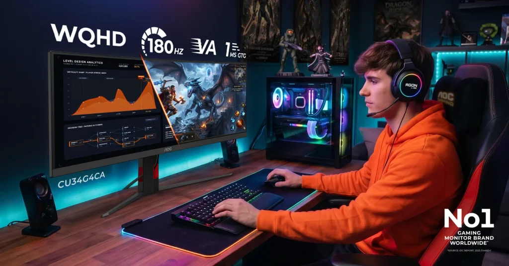 AOC CU34G4CA e CU34G4ZCA: due nuovi ultrawide da 34 pollici fino a 250 Hz - immagine dell'articolo