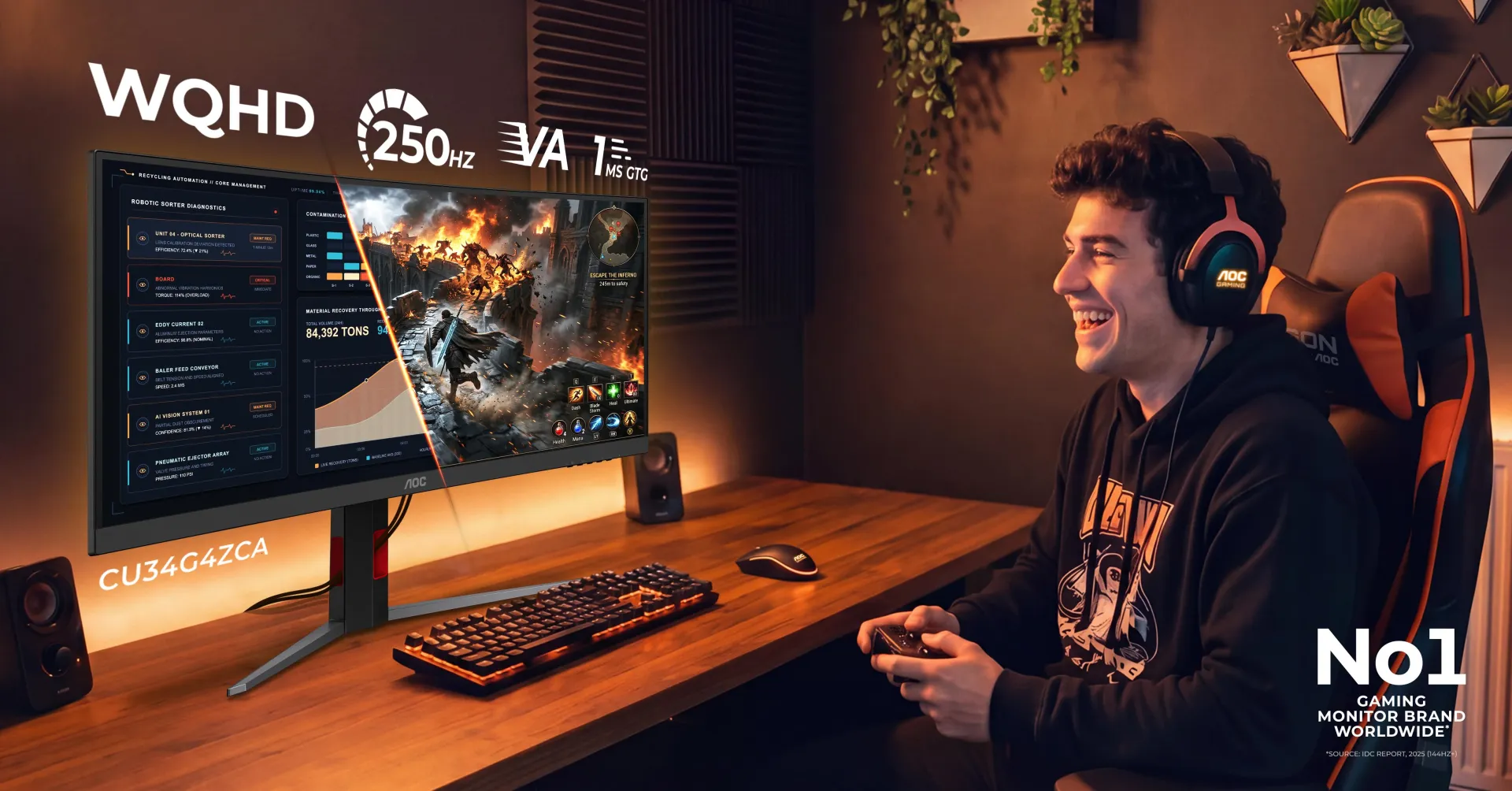 AOC CU34G4CA e CU34G4ZCA due nuovi ultrawide da 34 pollici fino a 250 Hz