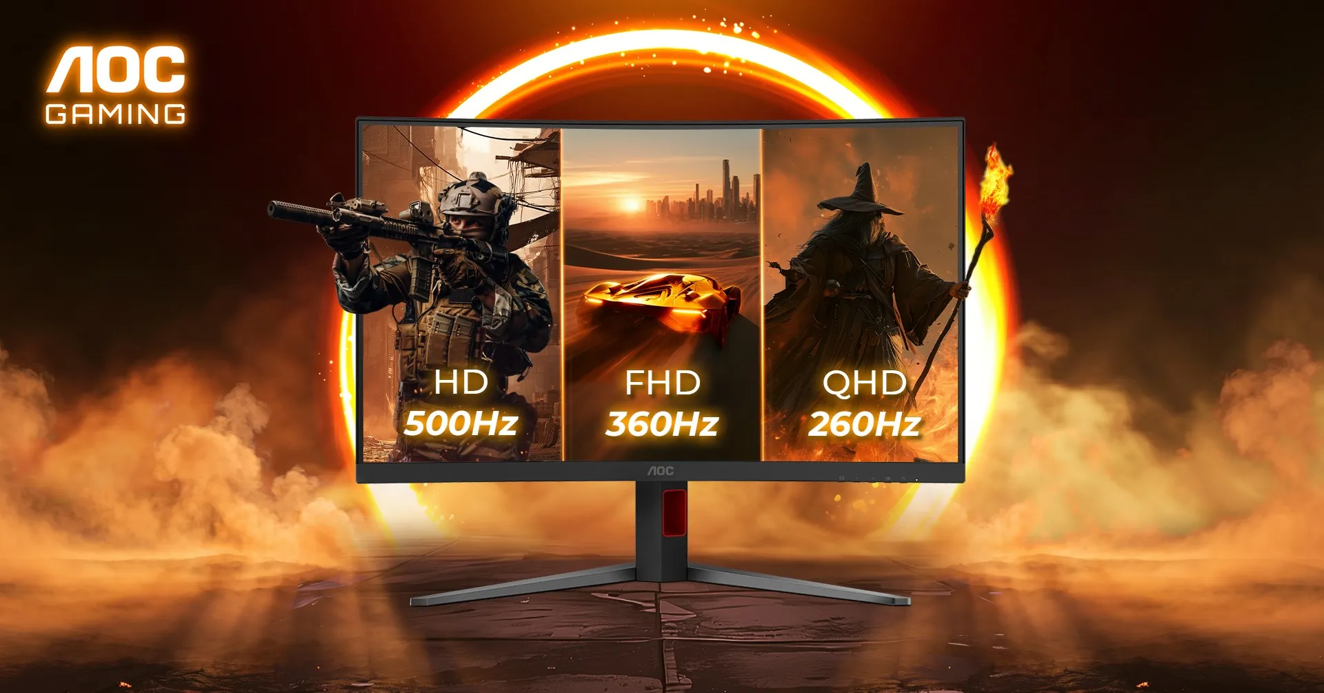 AOC CQ32G4ZA un solo monitor, tre refresh rate