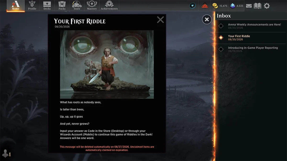 Mtg arena lo hobbit primo indovinello