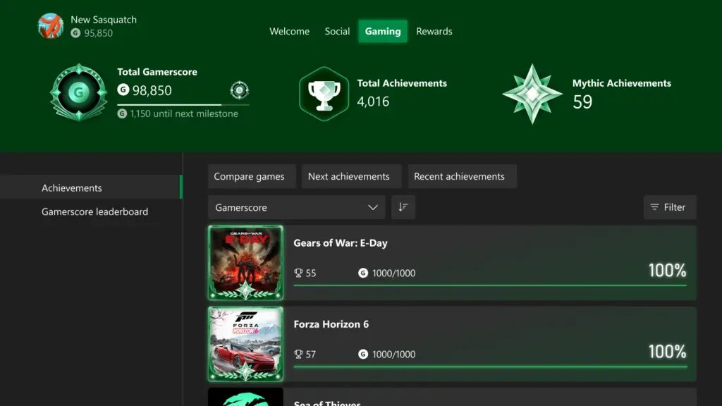 Xbox Mythic Achievement, ecco alcune novità