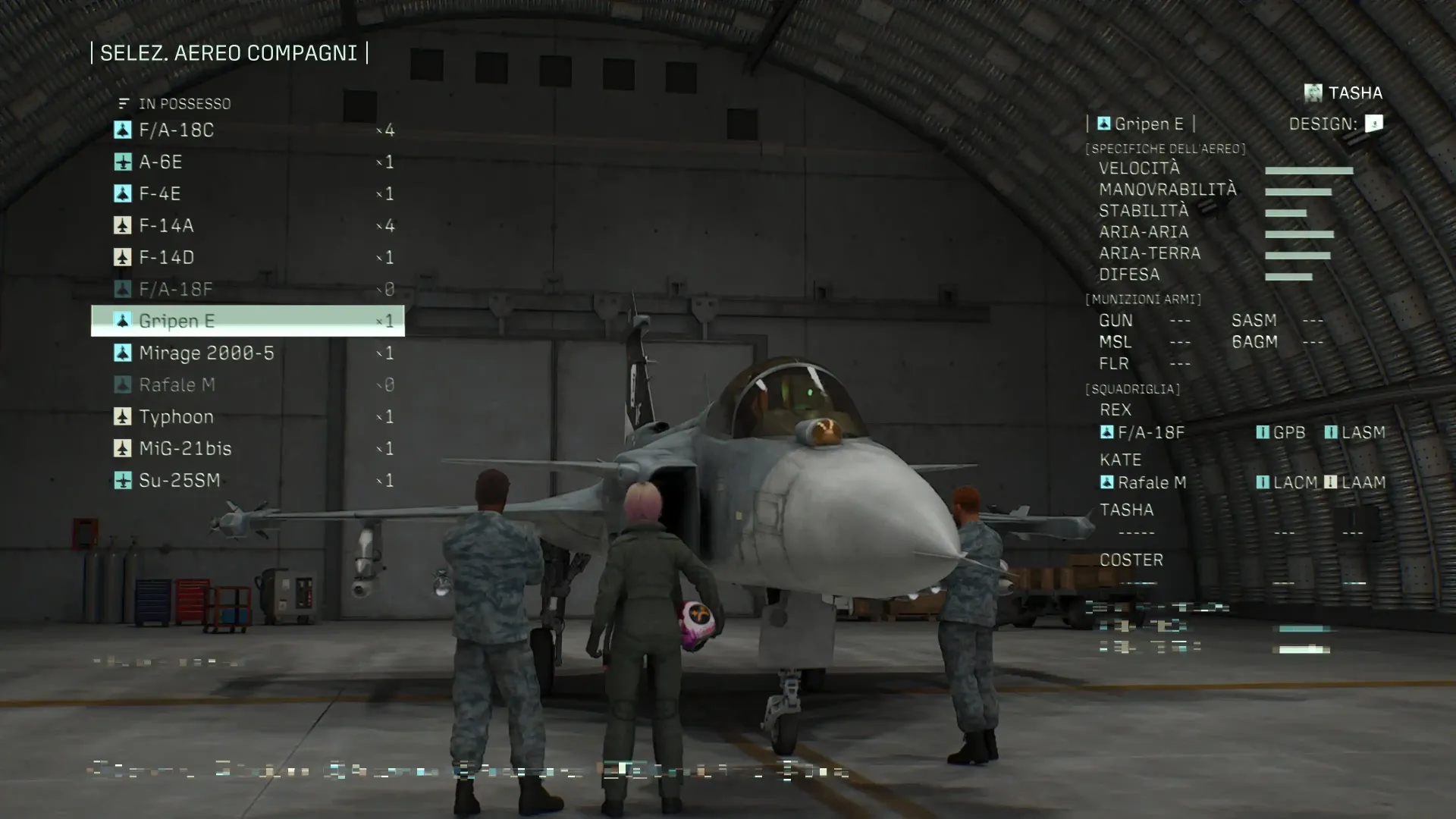 Ace Combat 8 Wings of Theve Recensione PS5 aerei disponibili